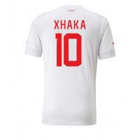 Billiga Schweiz Granit Xhaka #10 Borta fotbollskläder VM 2022 Kortärmad
